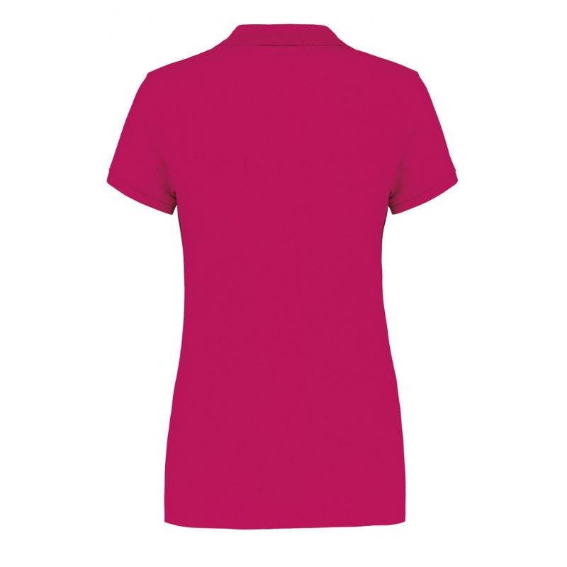 Polo de Travail Femme Coton Manches Courtes Fuchsia - KARIBAN
