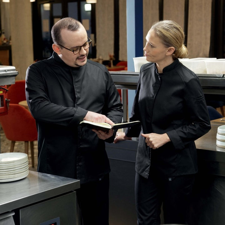 Veste de cuisine pro noire femme Greta