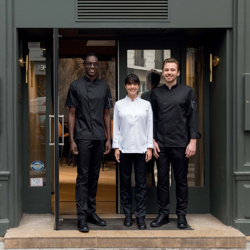 Blouse de cuisine noire protectrice femme Greta