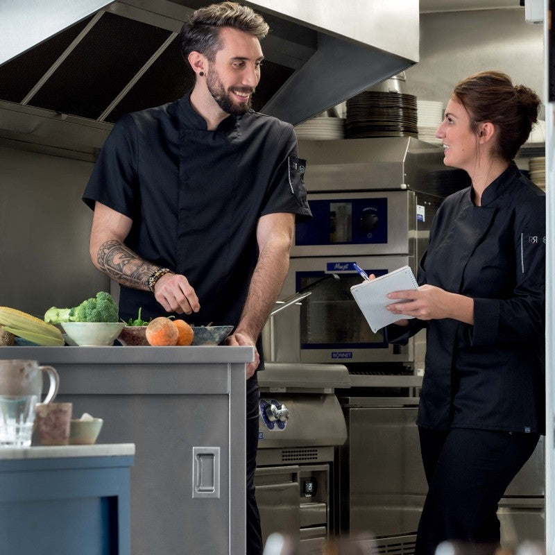 Mise en scene veste de cuisine Robur Homme et femme NERO