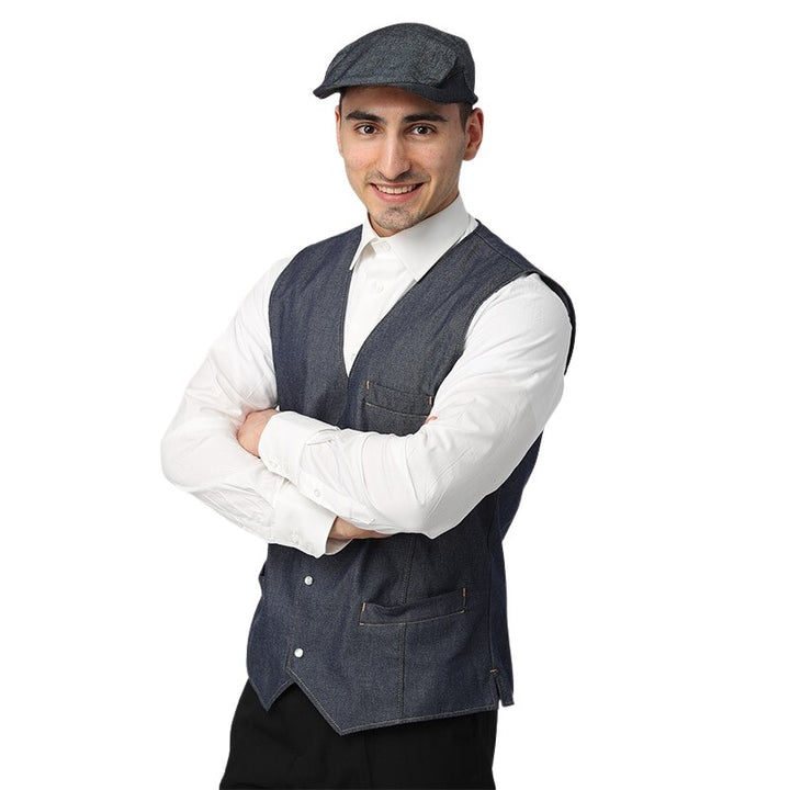 Gilet De Service Jean Denim Homme - MANELLI tissu klopman