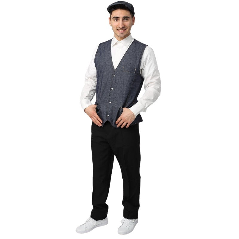 Gilet De Service Jean Denim Homme - MANELLI lavable en machine à 40°