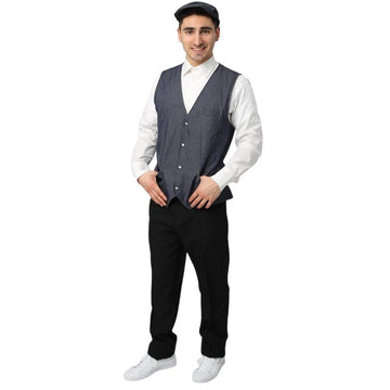 Gilet De Service Jean Denim Homme - MANELLI lavable en machine à 40°