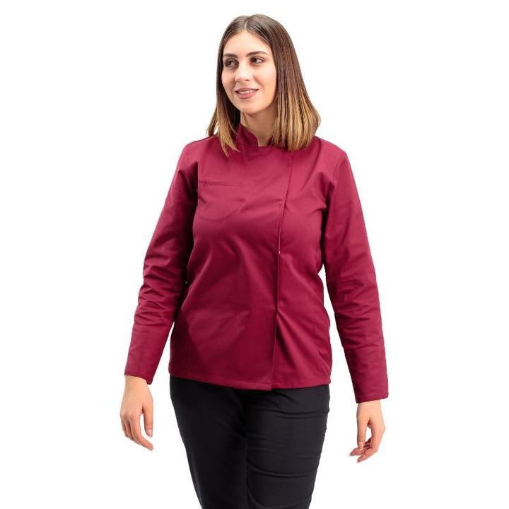 Veste de Cuisine Femme Manches Longues Bordeaux - MANELLI