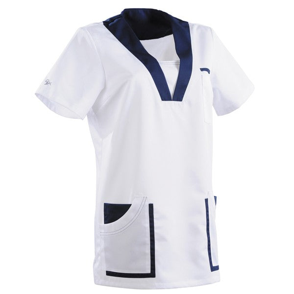 Tunique médicale 2MAR blanc & bleu marine