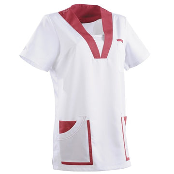 Tunique médicale 2MAR blanc & rose cassis