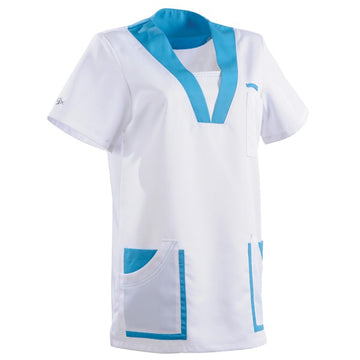 Tunique médicale 2MAR blanc & bleu ciel