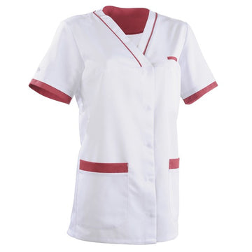 Tunique médicale 2ALE blanc & rose cassis