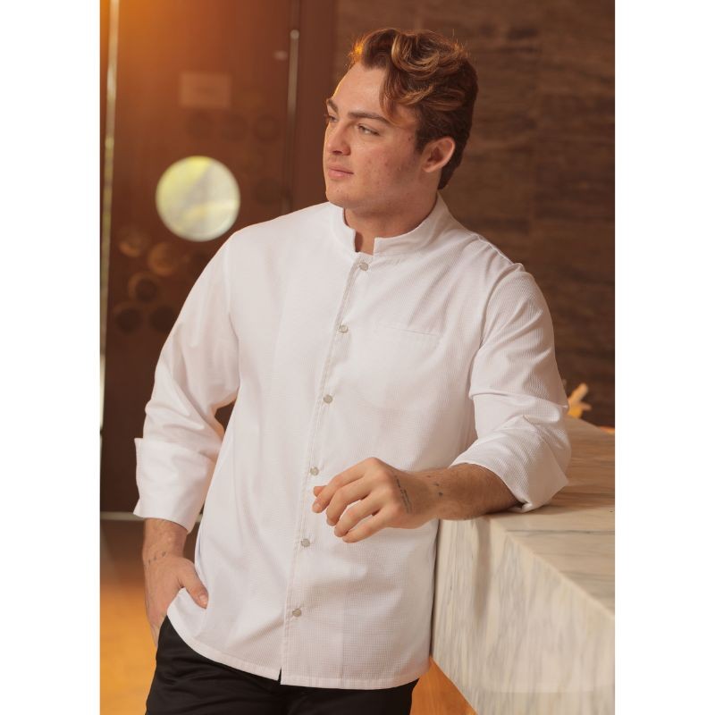 Veste de Cuisine Homme Paris Manches Longues Blanc - MANELLI
