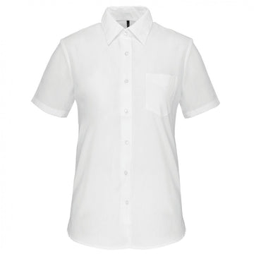chemise de service femme blanche manches courtes