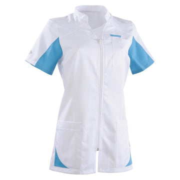 Blouse médicale 2SAN blanc & bleu ciel pas cher