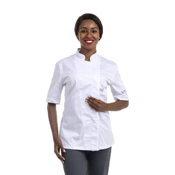 Blouse de cuisine femme à manches courtes de qualité supérieure
