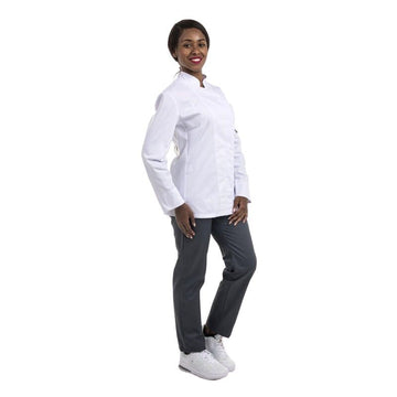 Veste de Cuisine Femme Lady Manches Longues Blanche - MANELLI