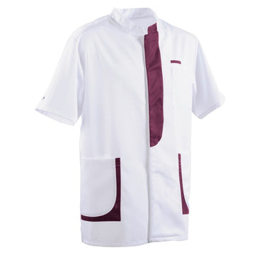 Blouse médicale homme 2LEE blanc & prune manche courte homme pas cher
