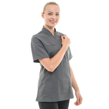 Veste de Cuisine Femme Californie Manches Courtes Grise - MANELLI I Manches courtes