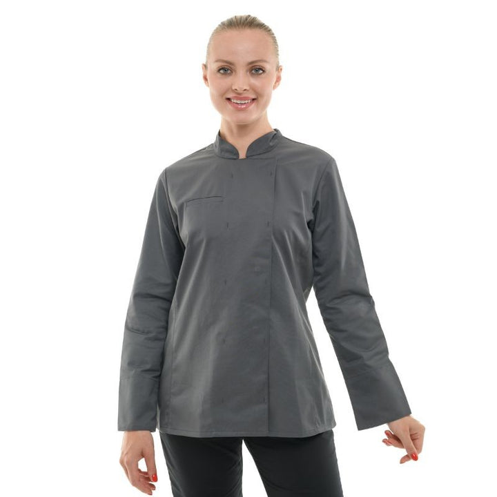 Veste de Cuisine Femme Californie Manches Longues Gris - MANELLI