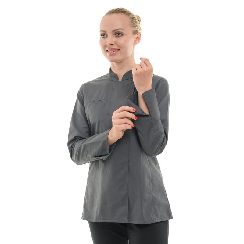 Veste de Cuisine Femme Californie Manches Longues Gris - MANELLI I Manches longues