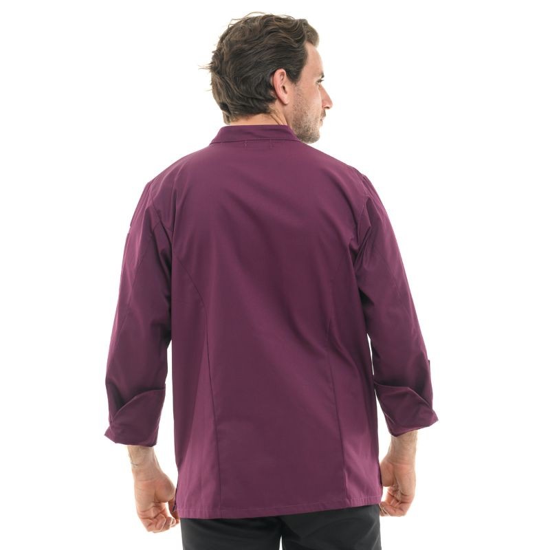 Veste de cuisine manches longues Texas prune Manelli