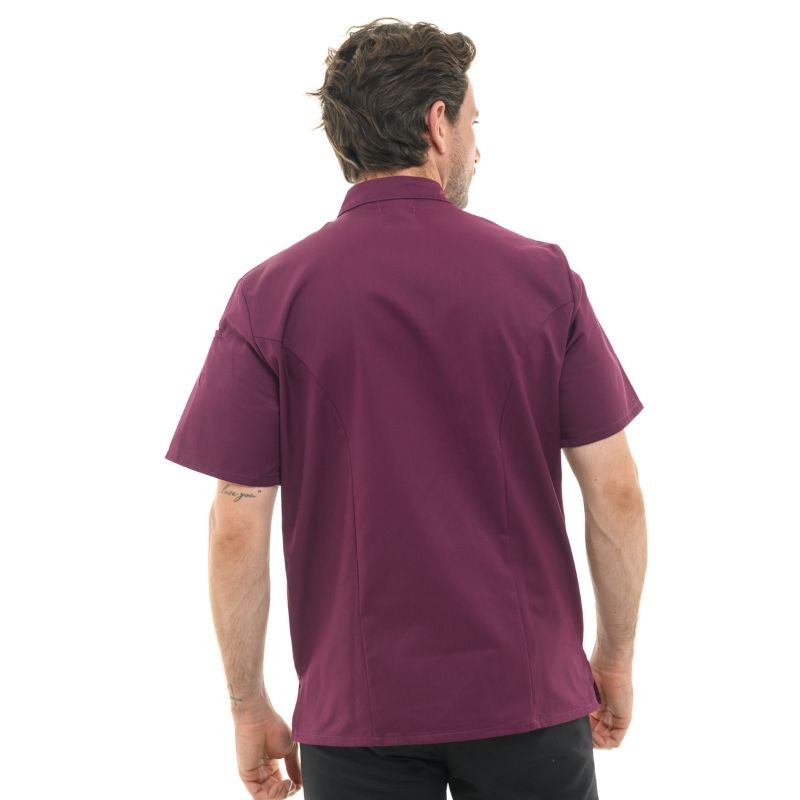 Veste de Cuisine Homme Texas Manches Courtes Prune - MANELLI I Dos