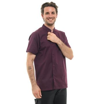 Veste de Cuisine Homme Texas Manches Courtes Prune - MANELLI 2