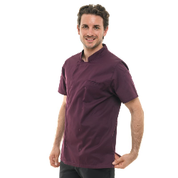 Veste de Cuisine Homme Texas Manches Courtes Prune - MANELLI 3