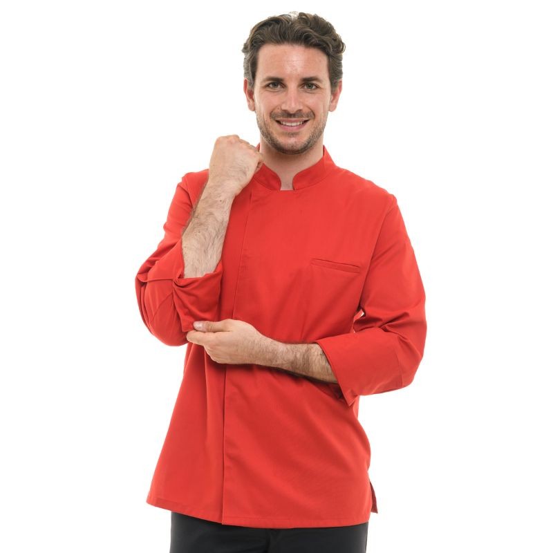 Veste de cuisine manches longues texas rouge Manelli
