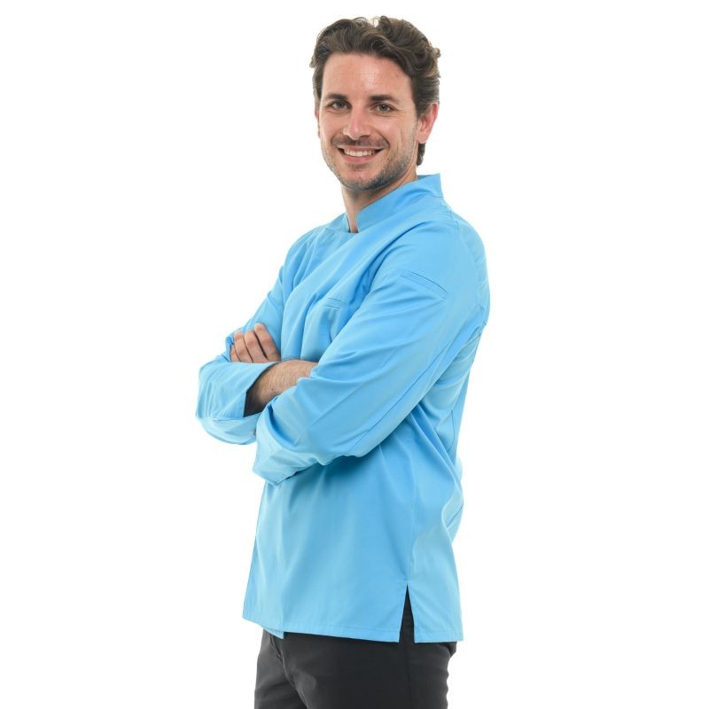 Veste de cuisine homme turquoise