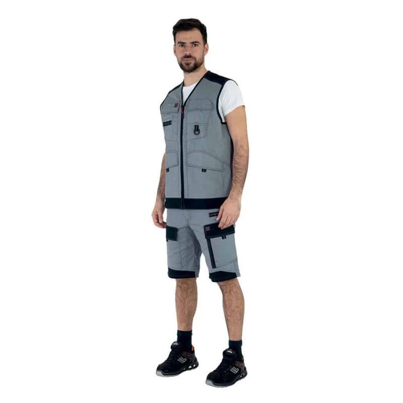 Silhouette Gilet de Travail Homme Trowel Sans Manches Gris Acier / Noir - ADOLPHE LAFONT