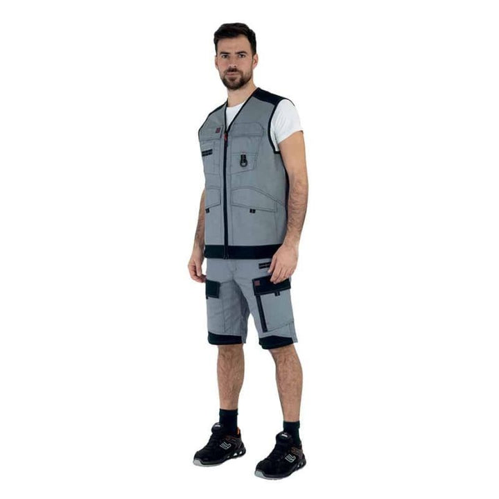 Silhouette Gilet de Travail Homme Trowel Sans Manches Gris Acier / Noir - ADOLPHE LAFONT