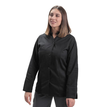 Silhouette Veste de Cuisine Femme Marbella Manches Longues Noire - MANELLI