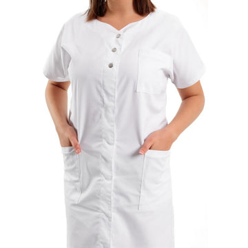 Blouse de travail femme Valia Blanche zoom avant