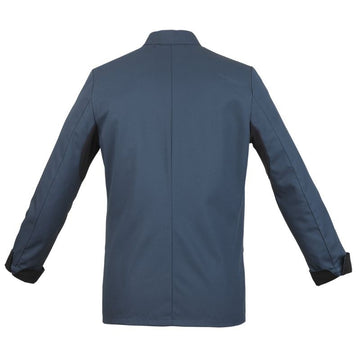 Dos Veste Cuisine Femme Manche Longue Escale Bleu Océan Liseré Noir - ROBUR