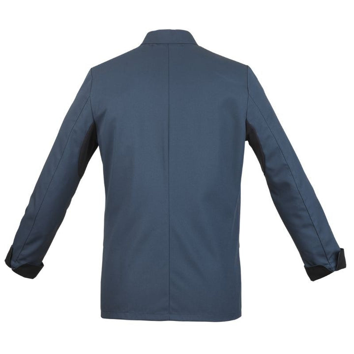 Dos Veste Cuisine Femme Manche Longue Escale Bleu Océan Liseré Noir - ROBUR