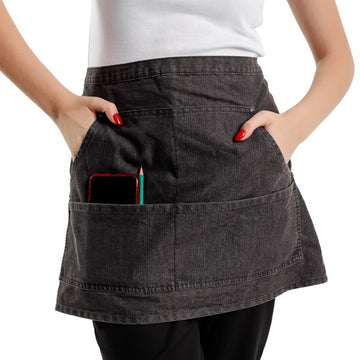 Tablier de service en jean noir - collection denim - Toptex