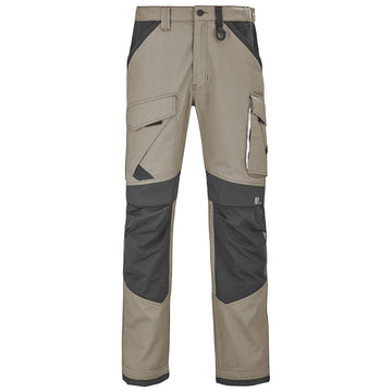 Face Pantalon de Travail Homme Ruler Beige / Gris Charcoal Noir - ADOLPHE LAFONT