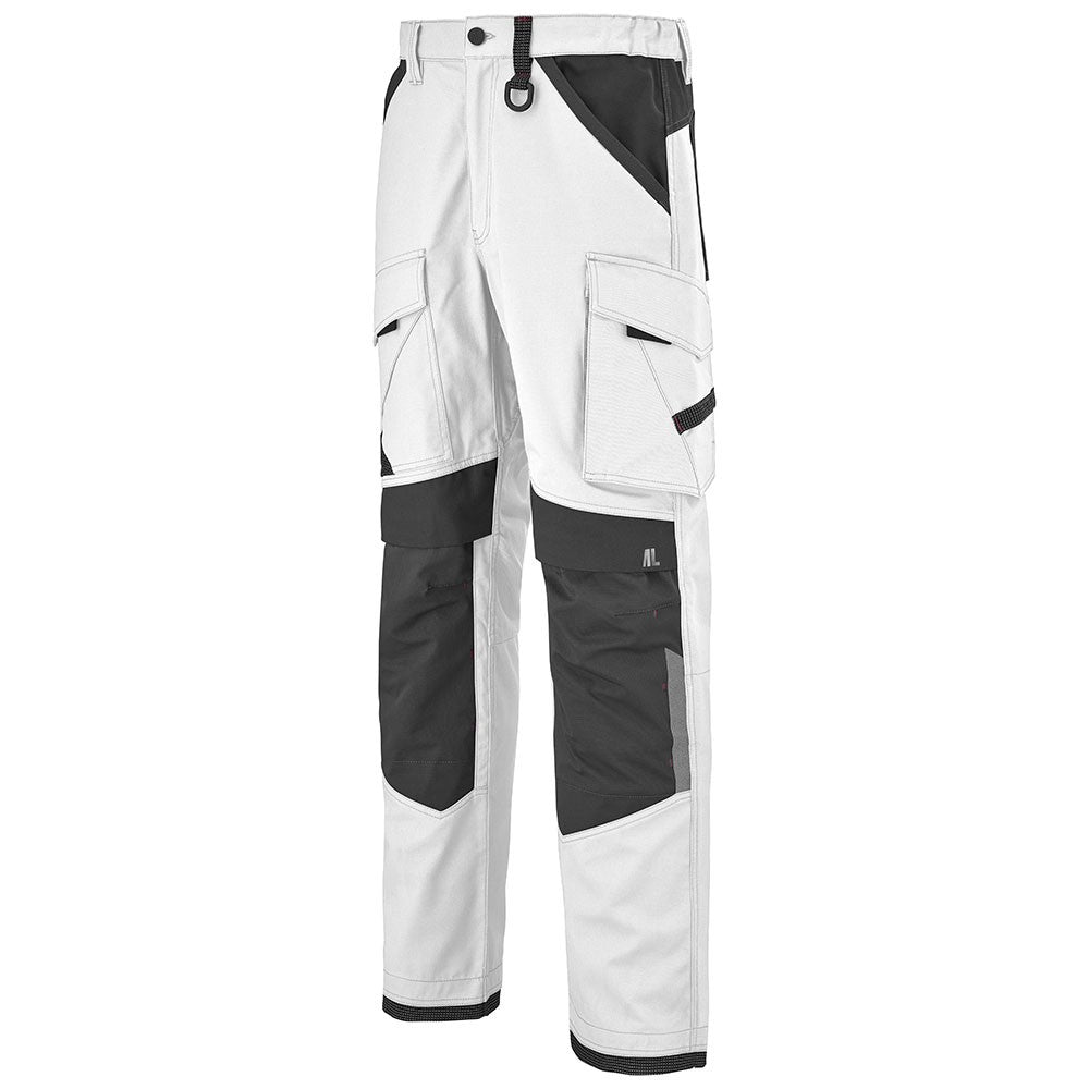 Profil Pantalon de Travail Homme Ruler Blanc / Gris Charcoal - ADOLPHE LAFONT