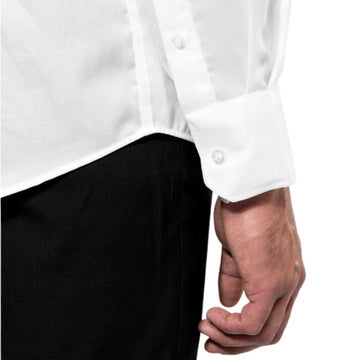 Zoom manches Chemise Service Homme Manches Longues Sans Repassage Blanc - KARIBAN