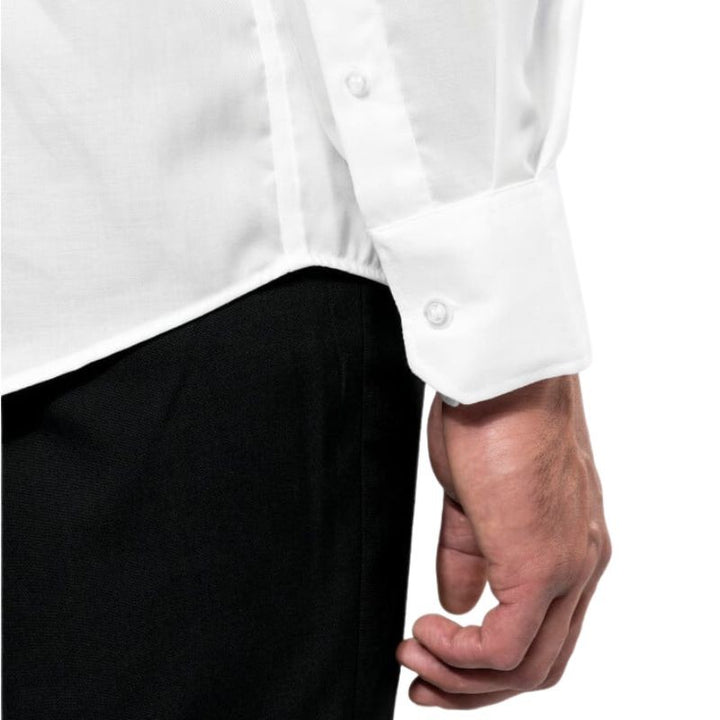 Zoom manches Chemise Service Homme Manches Longues Sans Repassage Blanc - KARIBAN
