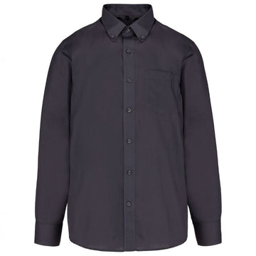 Chemise Service Homme Manches Longues Sans Repassage Gris Foncé