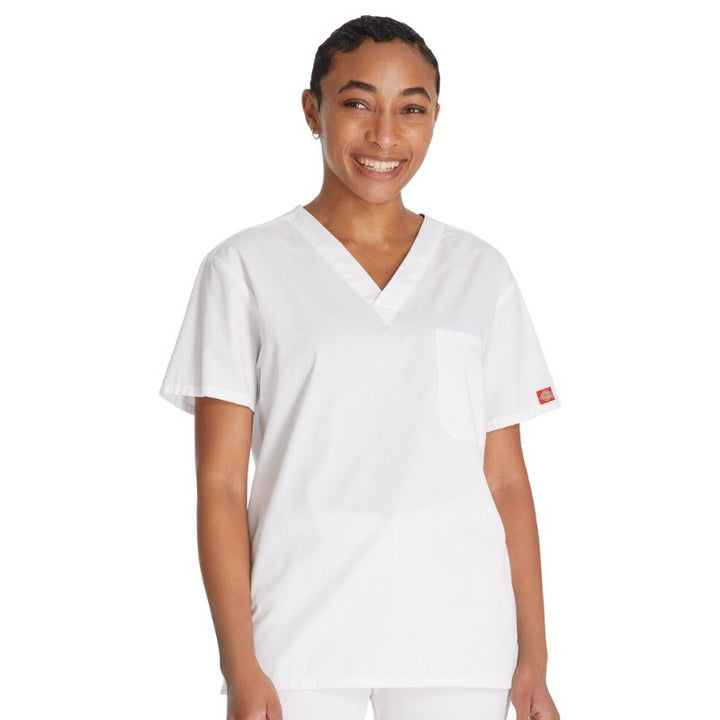 Tunique Médicale Unisexe Manches Courtes Blanc Col V - DICKIES MEDICAL