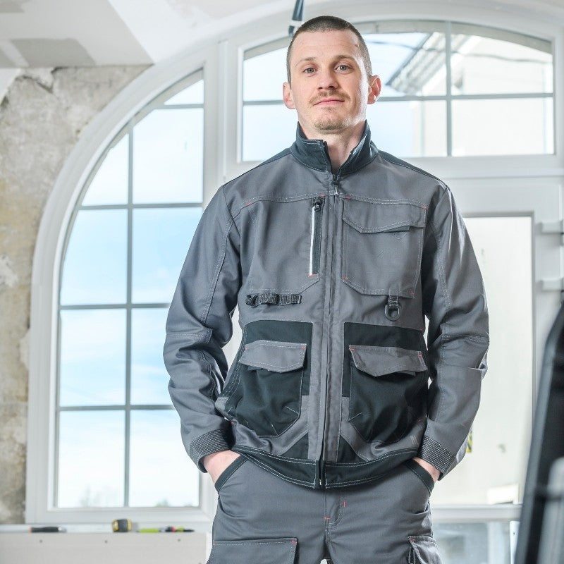 Blouson Homme Shear Gris Charcoal vue de face portée