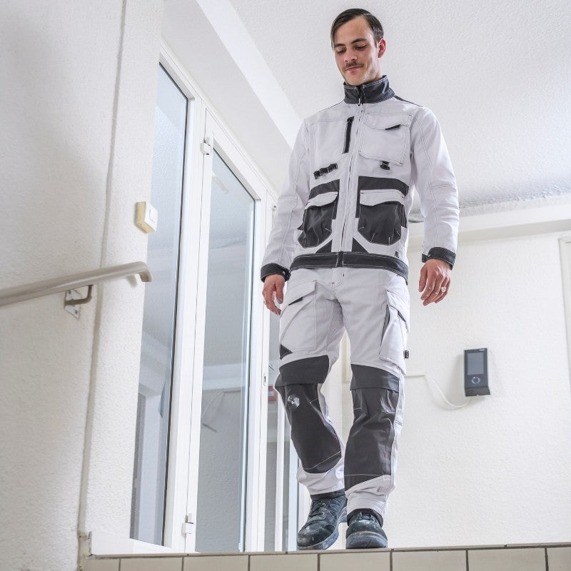 Blouson de Travail Homme Shear Blanc/Gris Charcoal - ADOLPHE LAFONT