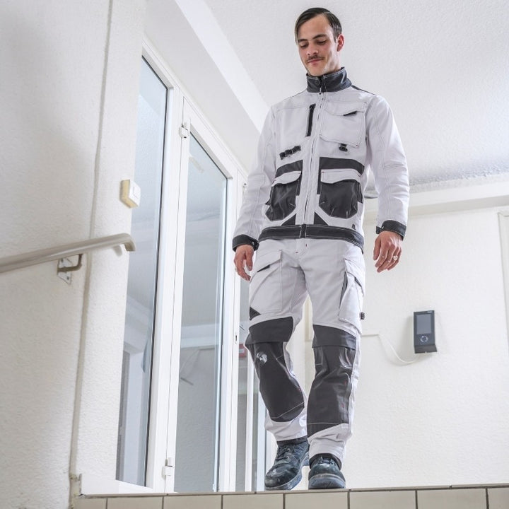 Blouson de Travail Homme Shear Blanc/Gris Charcoal - ADOLPHE LAFONT