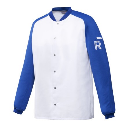Veste de Cuisine manches longues bleues Vintage style campus américain