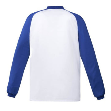 Veste de Cuisine manches longues bleues Vintage style campus américain de dos