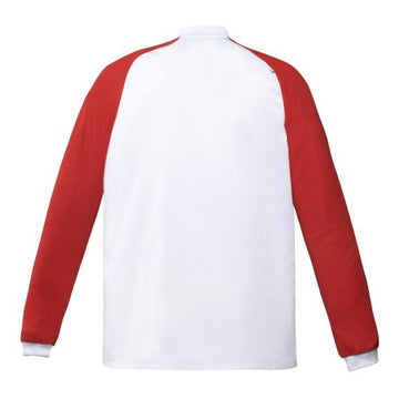Veste de Cuisine manches longues rouges Vintage style campus américain de dos