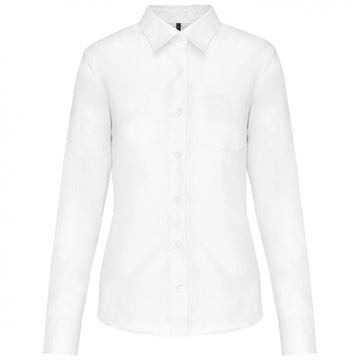 K549 chemisier blanc manches longues femme