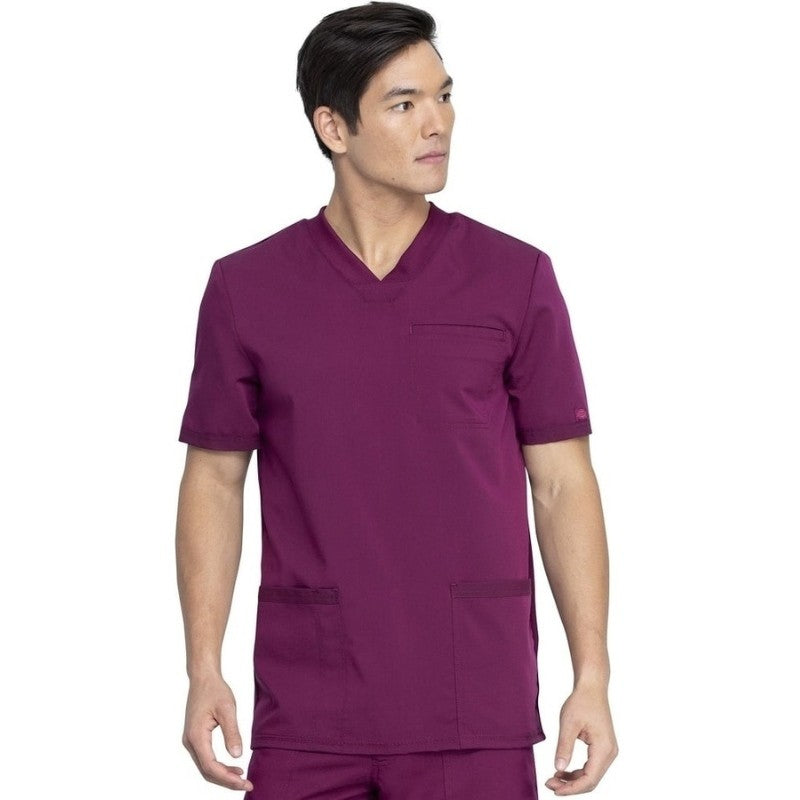 Blouse Médicale Homme Tissu Extensible Bordeaux Face