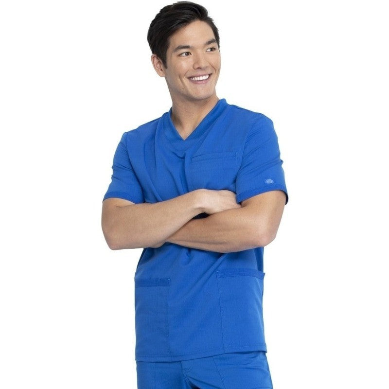 Blouse Médicale Homme Tissu Extensible Bleu Royal Face