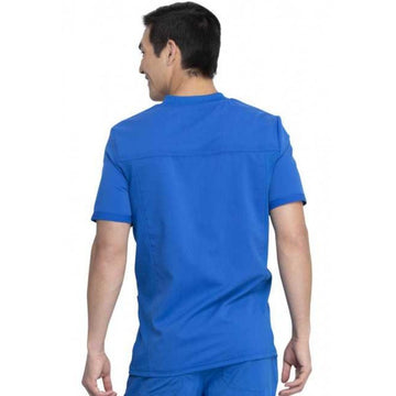 Blouse Médicale Homme Tissu Extensible Bleu Royal Dos